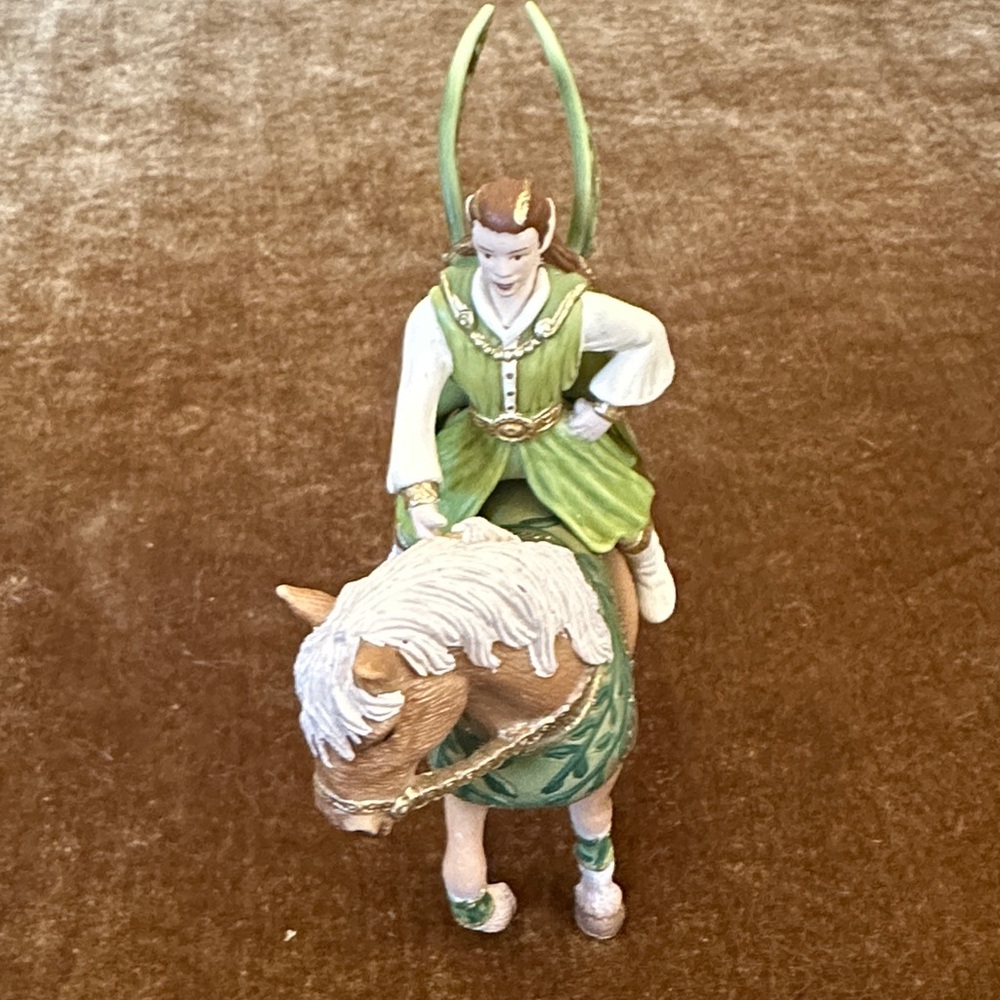 Green and White Horse Rider Action Figure